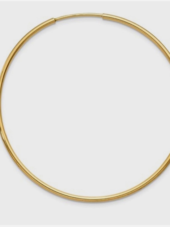 LooptyHoop Jewelry - 585/14K Rose Gold Endless Hoop Earrings diameter 1.5"/38mm, thickness 1.5mm